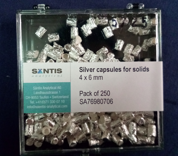 銀囊,銀杯,氧元素分析,瑞士santis